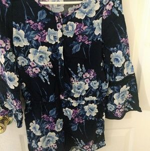 Childrens place navy blue floral romper